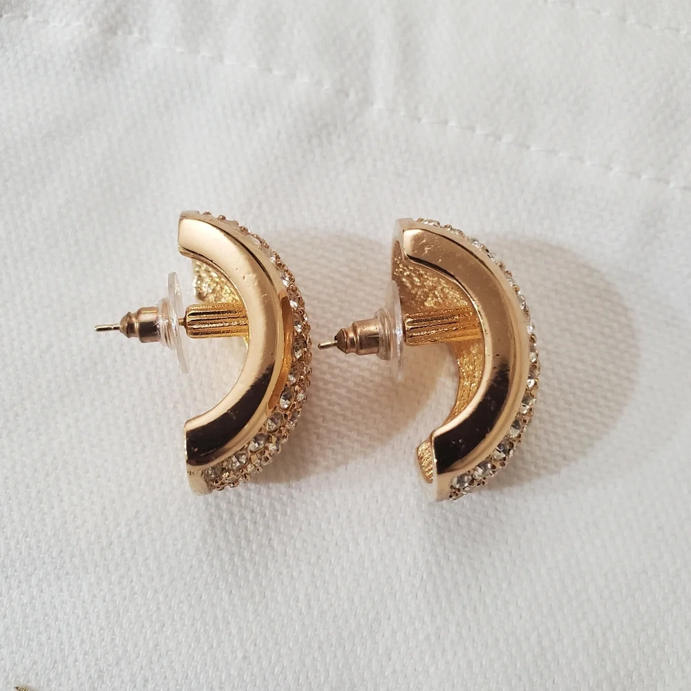 Christian Dior Gold Bling Dome Earrings